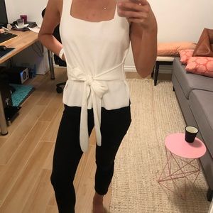 White tank with front/back tie